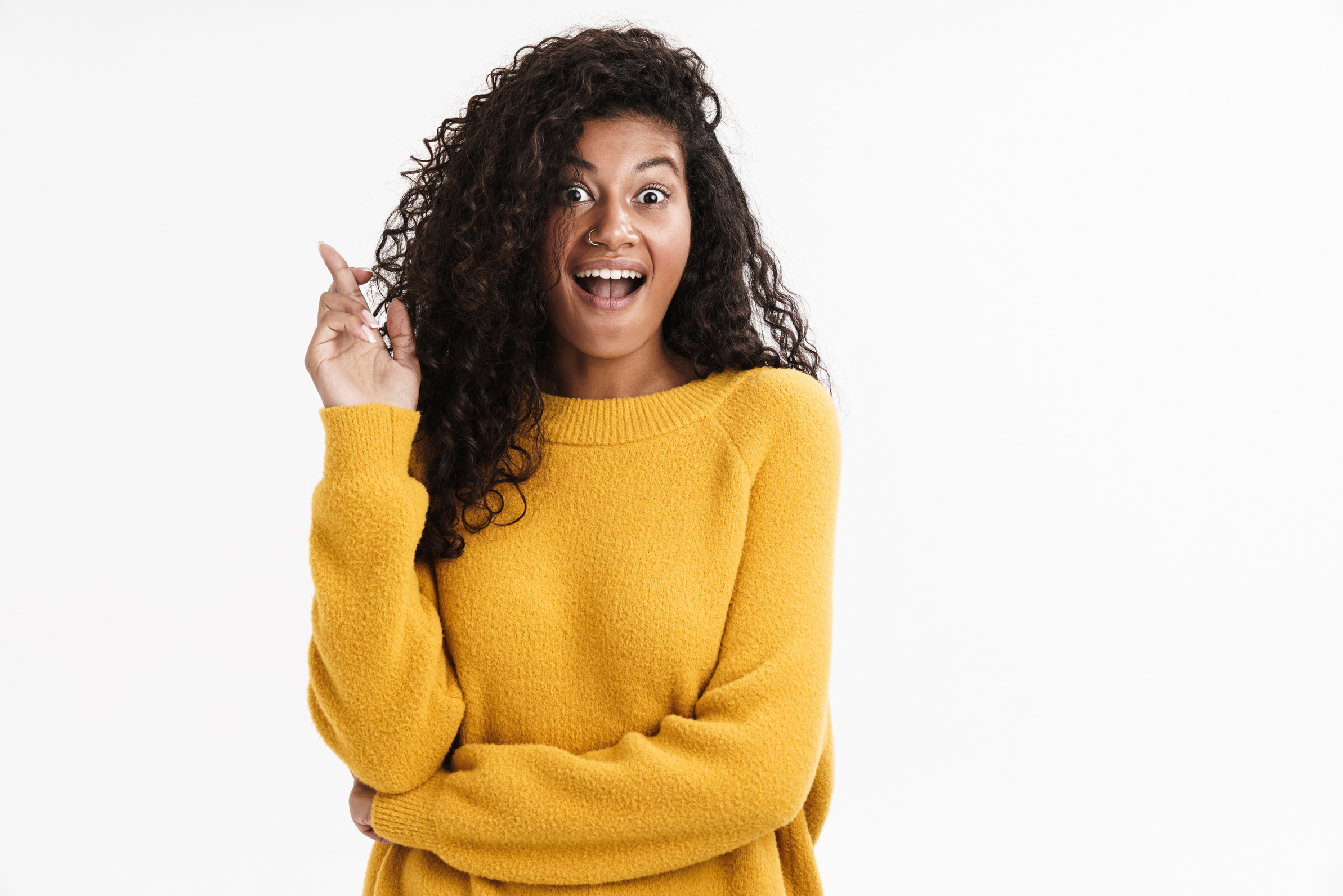 Surprised Excited Young African Girl